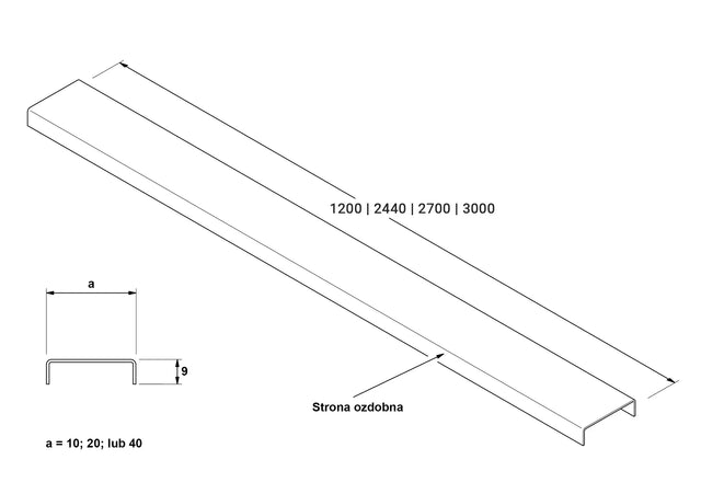 Polished copper stainless steel connection profile C
