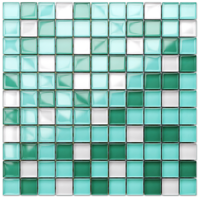 Mosaico in vetro su rete per bagno o cucina 30 cm x 30 cm - Winter frost