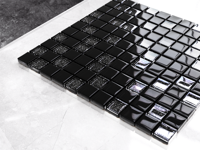 Mosaico in vetro su rete per bagno o cucina 30 cm x 30 cm - Obsession