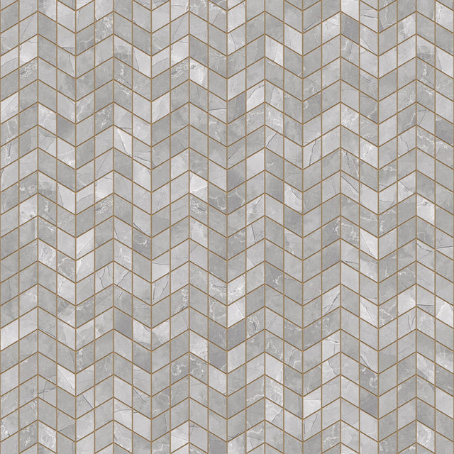 Mosaico de gres en red para baño o cocina 17.2 cm x 29.8 cm - Chevron roto