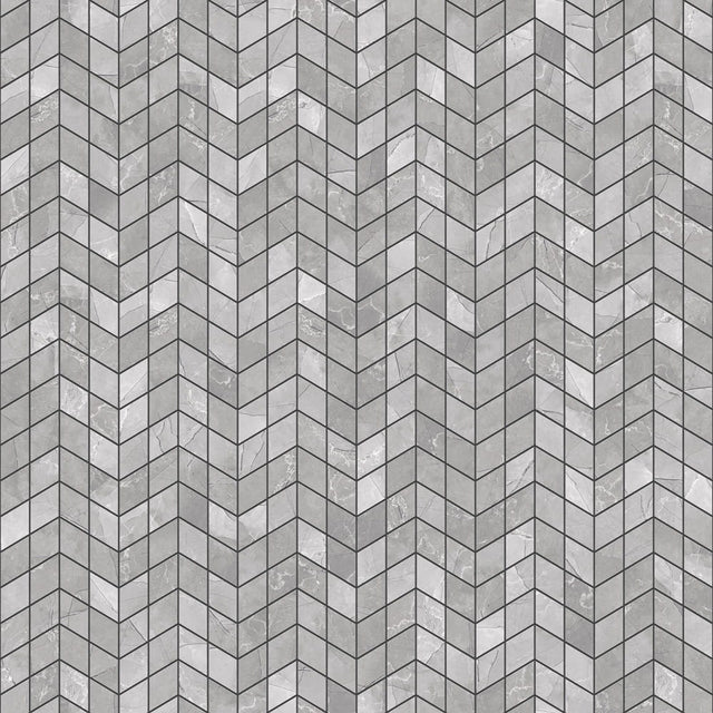 Mosaico de gres en red para baño o cocina 17.2 cm x 29.8 cm - Chevron roto
