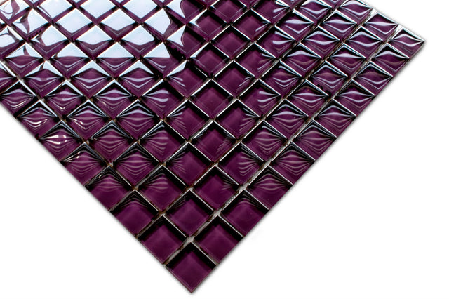 Mosaico de vidrio en red para baño o cocina 30 cm x 30 cm - Lambrusque