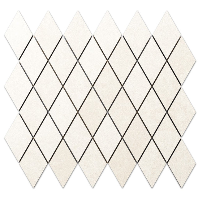 Mosaico in gres su rete per bagno o cucina 29.2 cm x 25 cm – White cream romb