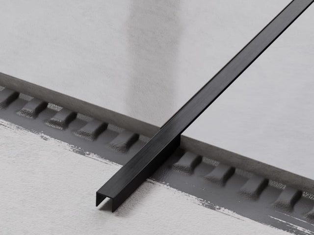 Profile U stainless steel transition joint rectified black satin