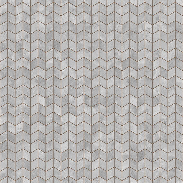 Mosaik aus Feinsteinzeug auf Netz für Bad oder Küche 26,5 cm x 30,5 cm - Grey sky sugar Chevron