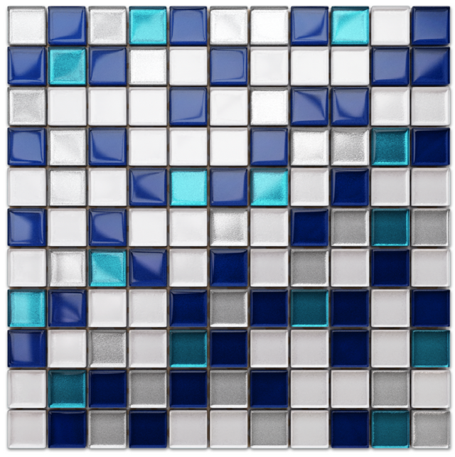 Mosaico de vidrio en malla para baño o cocina 30 cm x 30 cm - Topaz