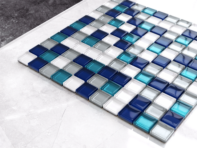 Mosaico de vidrio en malla para baño o cocina 30 cm x 30 cm - Topaz