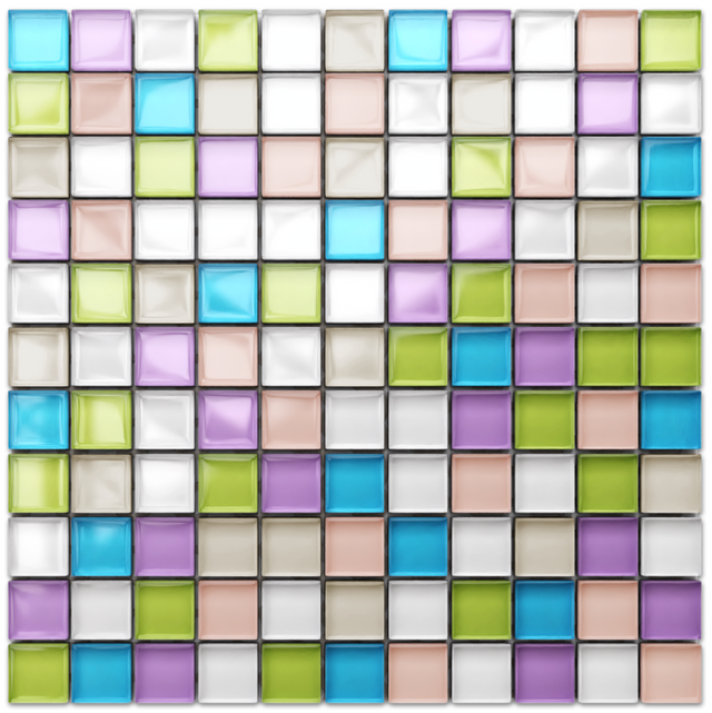 Mosaico in vetro su rete per bagno o cucina 30 cm x 30 cm - Gummy bears