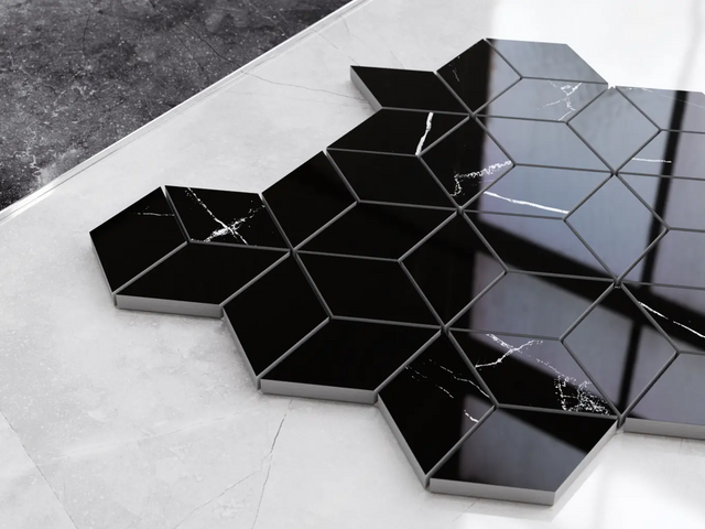 Mosaïque sur filet en grès pour salle de bain ou cuisine 30,5 cm x 26,5 cm - Maple diamond