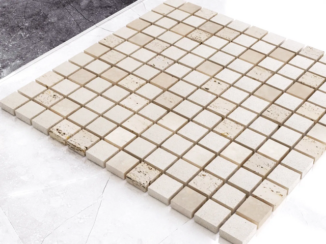 Natural stone mosaic R11 on mesh for bathroom or kitchen 30 cm x 30 cm - Stone Temple