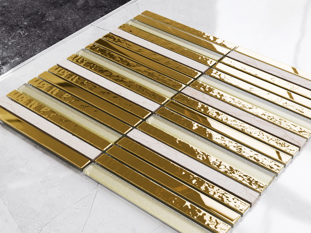 Mosaico in vetro su rete per bagno o cucina 30.5 cm x 29.5 cm - Egyptian Piano