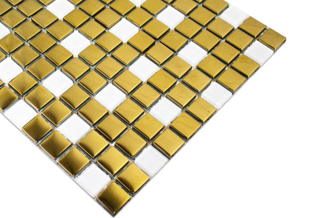 Mosaico in vetro su rete per bagno o cucina 30 cm x 30 cm –  Taj Mahal