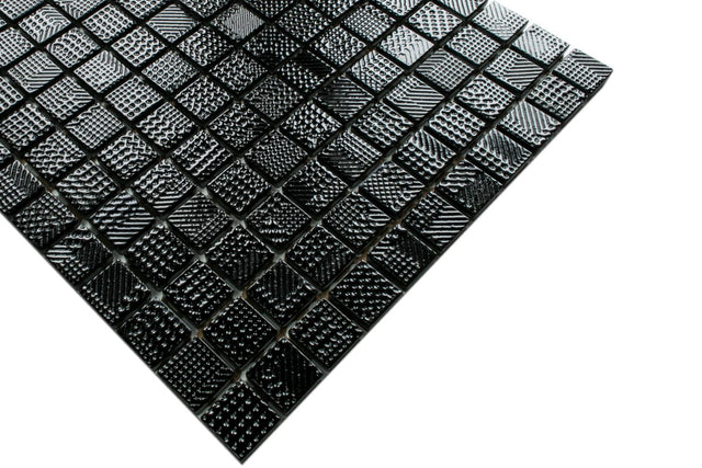 Glass mosaic on mesh for bathroom or kitchen 30 cm x 30 cm - Black lace