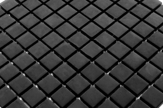 Glass mosaic on mesh for bathroom or kitchen 30 cm x 30 cm - Velvet black