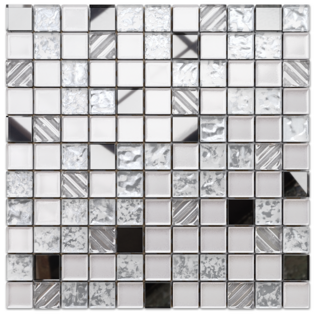 Glass mosaic on mesh for bathroom or kitchen 30 cm x 30 cm - Keep calm