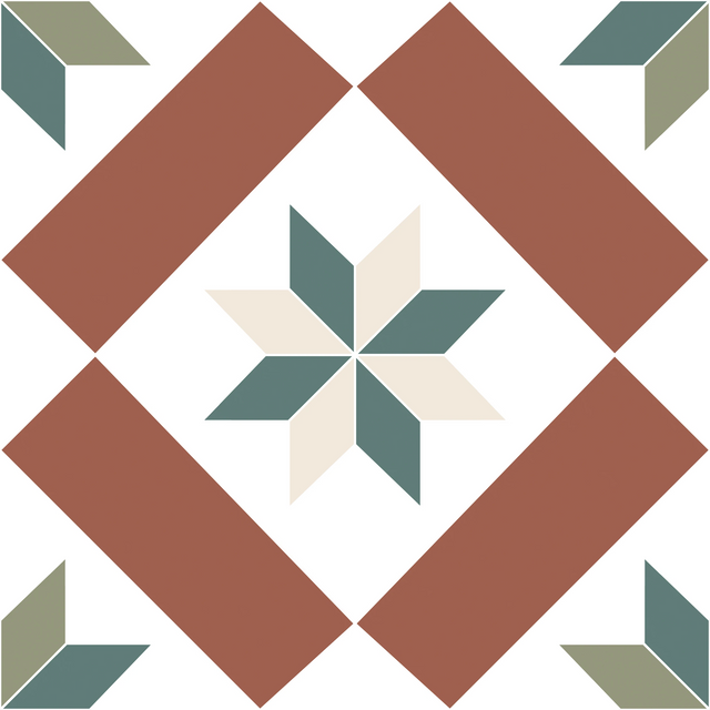 Piastrella decorativa in gres porcellanato 20 cm x 20 cm, classe I - Peony flower