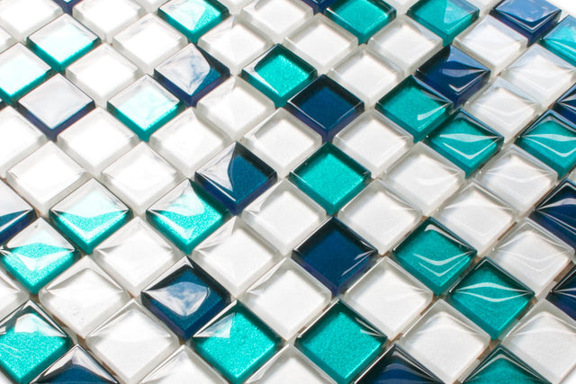 Glass mosaic on mesh for bathroom or kitchen 30 cm x 30 cm - Rio De Janeiro