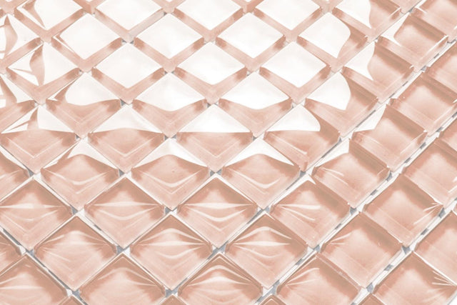 Mosaico in vetro su rete per bagno o cucina 30 cm x 30 cm - Salmon