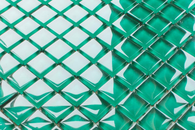 Mosaico de vidrio en malla para baño o cocina 30 cm x 30 cm - Verdant fields