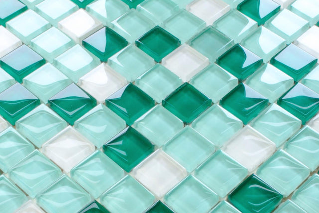 Glass mosaic on mesh for bathroom or kitchen 30 cm x 30 cm - Winter frost