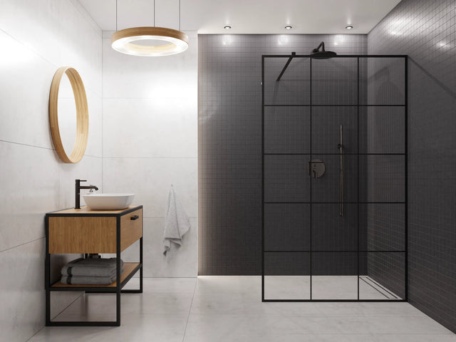 Mosaico su rete in gres per bagno o cucina 30 cm x 30 cm - Dark chalk