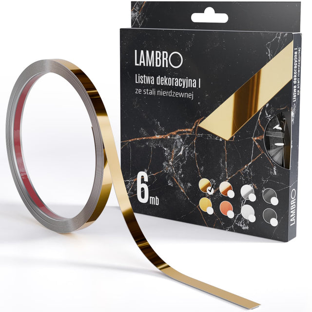 Striscia decorativa autoadesiva, 6 m - Oro lucido