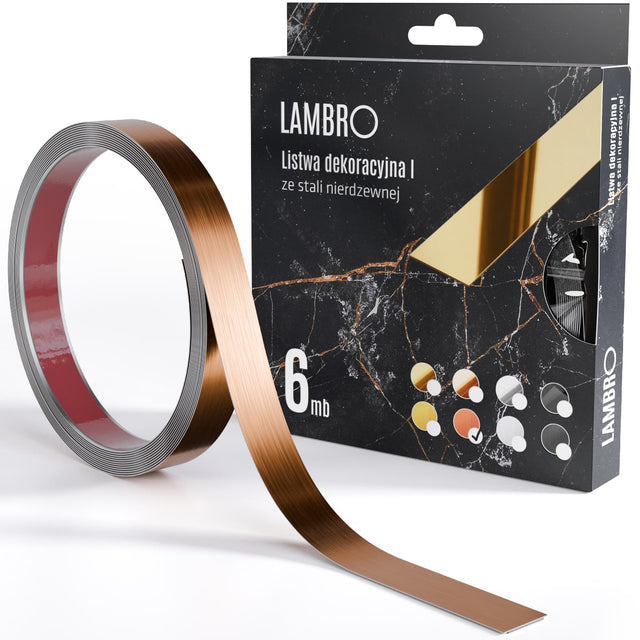 Self-adhesive decorative strip, 6 m - Satin copper