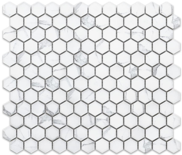 Mosaïque en céramique sur filet pour salle de bain et cuisine en céramique 30 cm x 26 cm - Ruche de marbre