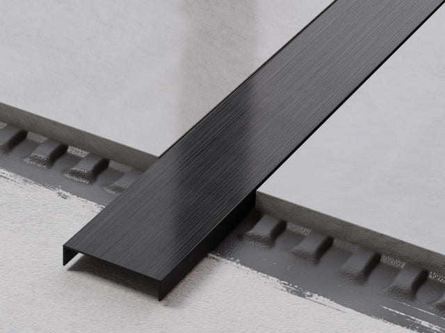 Profile U stainless steel transition joint rectified black satin