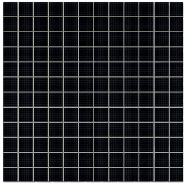 Mosaïque en céramique sur filet pour salle de bain ou cuisine 30 cm x 30 cm - Total black