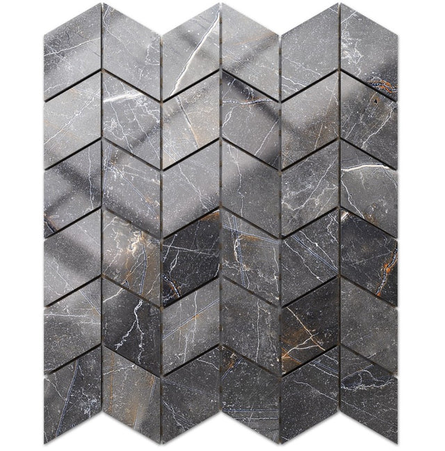 Mosaïque en grès sur filet pour salle de bain ou cuisine 26,5 cm x 30,5 cm - Diamond romb poller