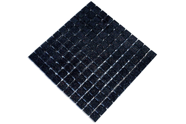 Mosaik aus Glas auf Netz für Bad oder Küche 30 cm x 30 cm - Petrol