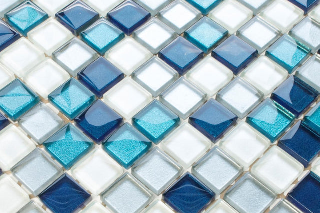 Mosaico de vidrio en malla para baño o cocina 30 cm x 30 cm - Topaz