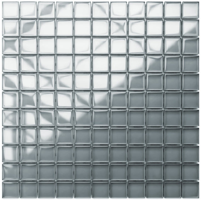 Mosaico in vetro su rete per cucina o bagno 30 cm x 30 cm - Pure grey
