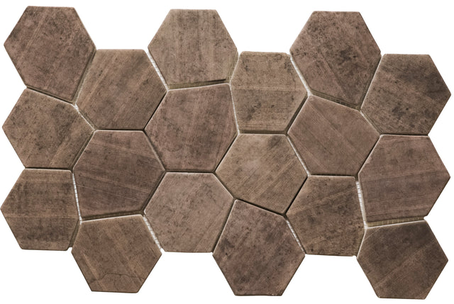 Mosaïque en verre pressé sur filet pour salle de bain et cuisine 41 cm x 26 cm - Hexa dark mat