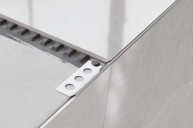 Profilé décoratif en acier inoxydable argenté brillant, angle droit rectifié Rs