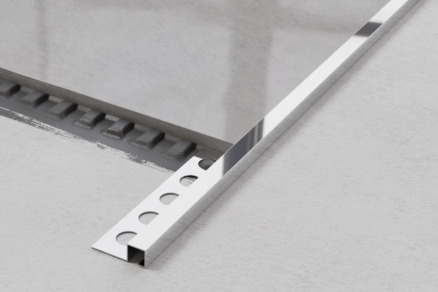 Profil décoratif d'angle QS rectifié en acier inoxydable argent brillant