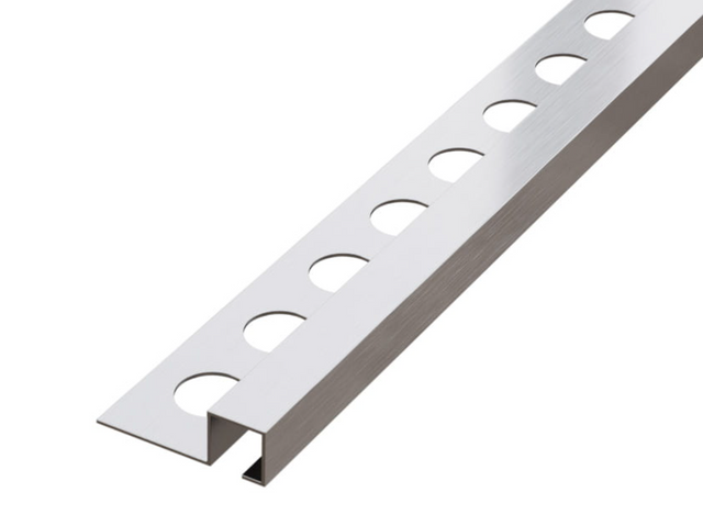Profil QS Eckleiste aus Edelstahl, satiniertes Silber, rechtwinklig