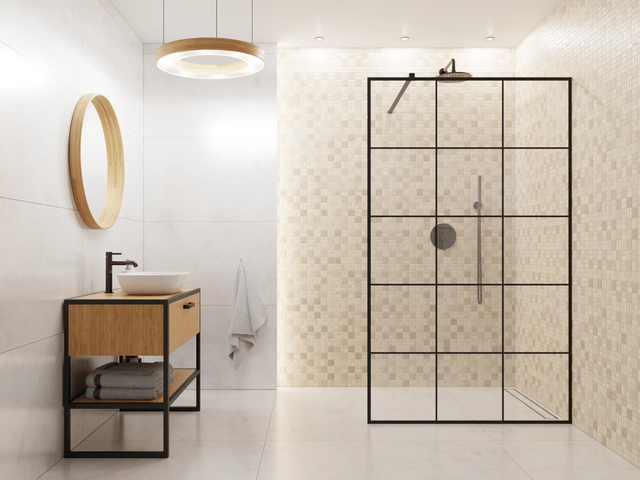 Natural stone mosaic on mesh, R11, for bathroom or kitchen 29.6 cm x 29.6 cm - Heart of stone