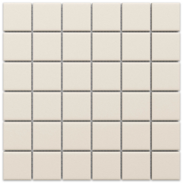 Mosaïque en céramique sur filet pour salle de bain ou cuisine 30 cm x 30 cm - Beige river