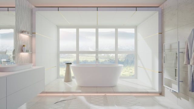 Baldosa rectificada para pared de uso interno 30 cm x 60 cm bicocción - Super White Mate - Esp. 9mm