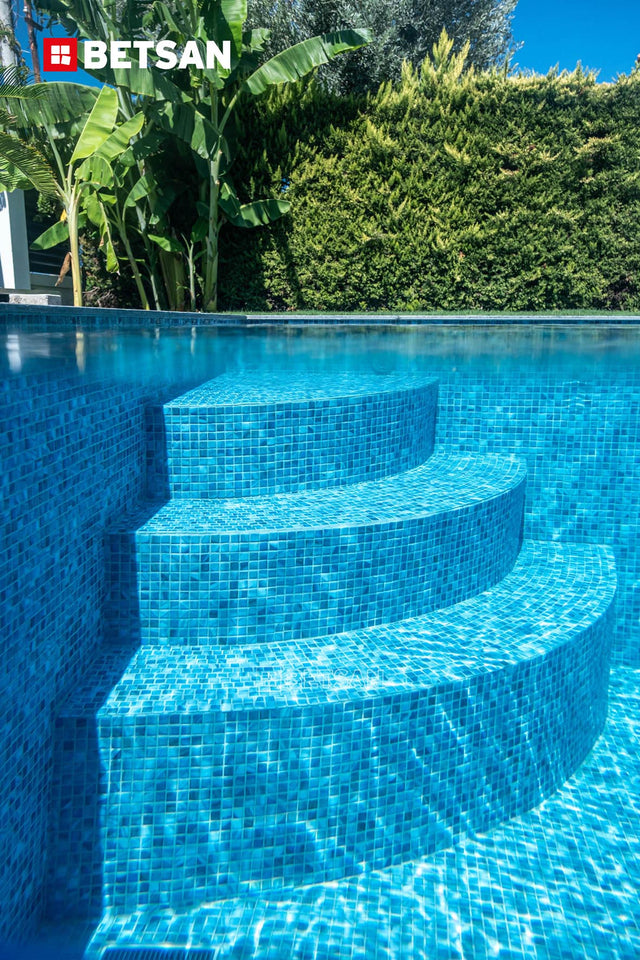 Pressed glass mosaic on mesh for pool 31.5 cm x 47.7 cm - Modena Rio pool