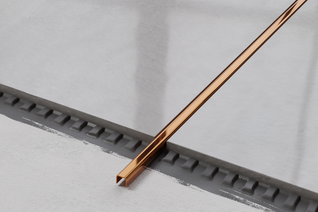 Perfil C de conexión en acero inoxidable cobre pulido