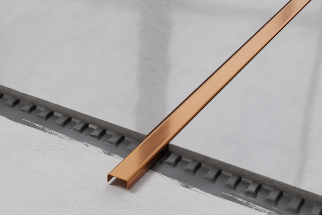 Profil C en acier inoxydable finition cuivre satiné