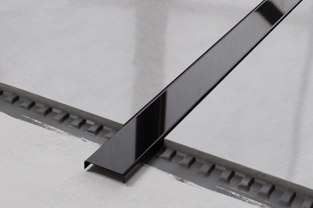 Polished black stainless steel connection profile C