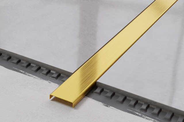 Profil C en acier inoxydable satiné doré