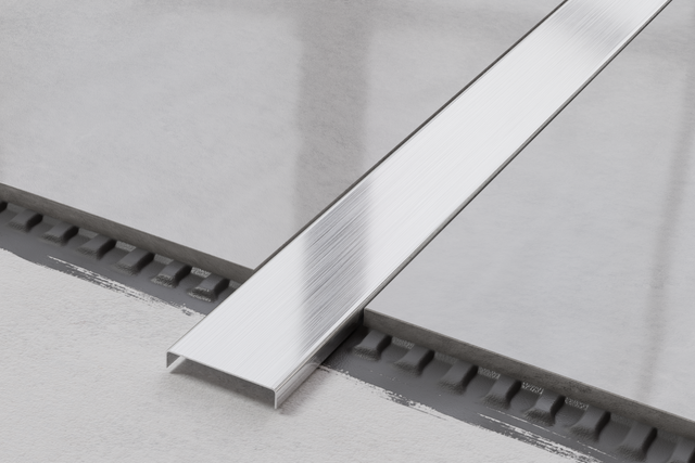 Profilo C di raccordo in acciaio inossidabile argento satinato