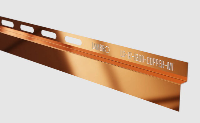 Profil de douche LC à poser au sol, frontal, cuivre brillant