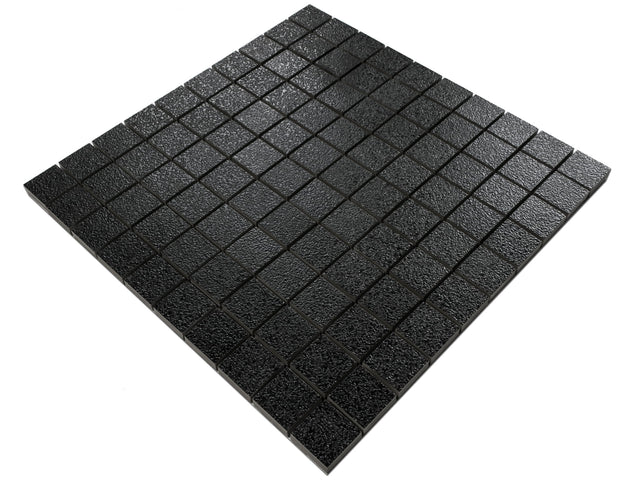 Mosaik aus Steinzeug auf Netz für Bad oder Küche 30 cm x 30 cm - Schwarze Kreide