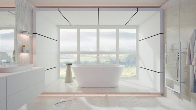 Baldosa rectificada para pared de uso interno 30 cm x 60 cm bicocción - Super White Mate - Esp. 9mm